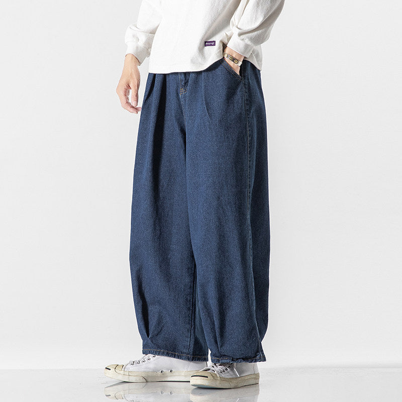 Vintage Wide Leg Jeans – Loose Fit Japanese Workwear Denim Pants for Men – Japanese vintage | yamalin clothes | Yamalinclothes