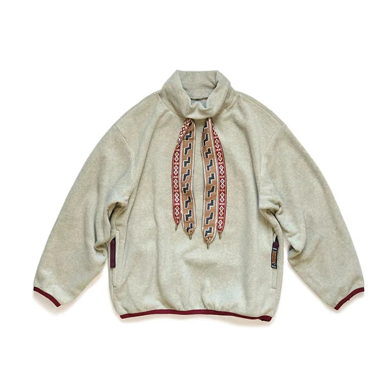 20AW Hirata Kazuhiro Japanese casual color streamer turtleneck fleece pullover sweater jacket