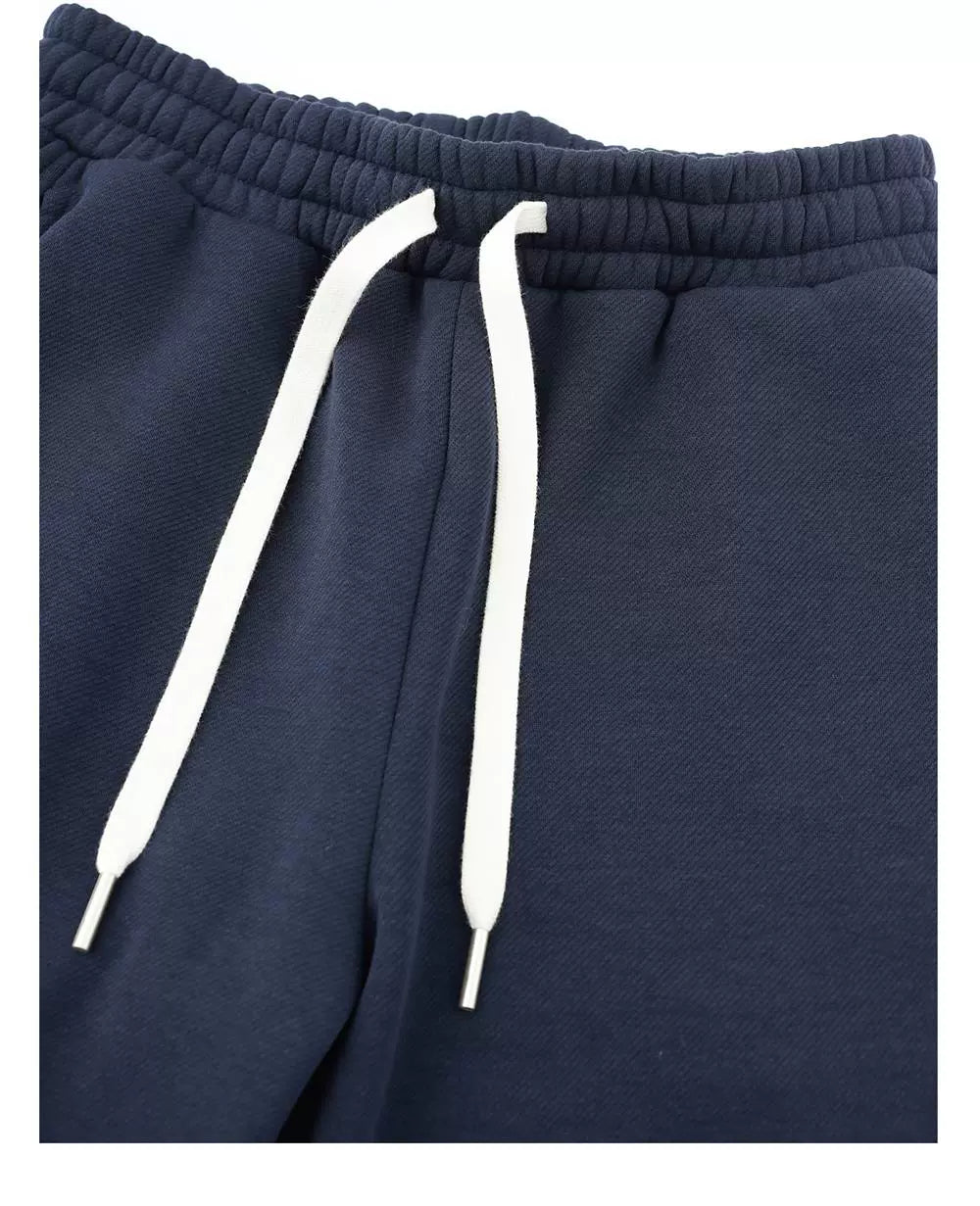 400g heavy navy blue twill fleece corset sweatpants casual fleece warm unisex style