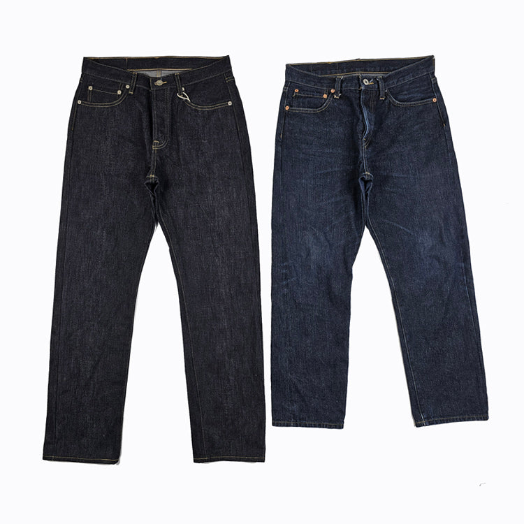 replica   mid-waist straight cattle jeans