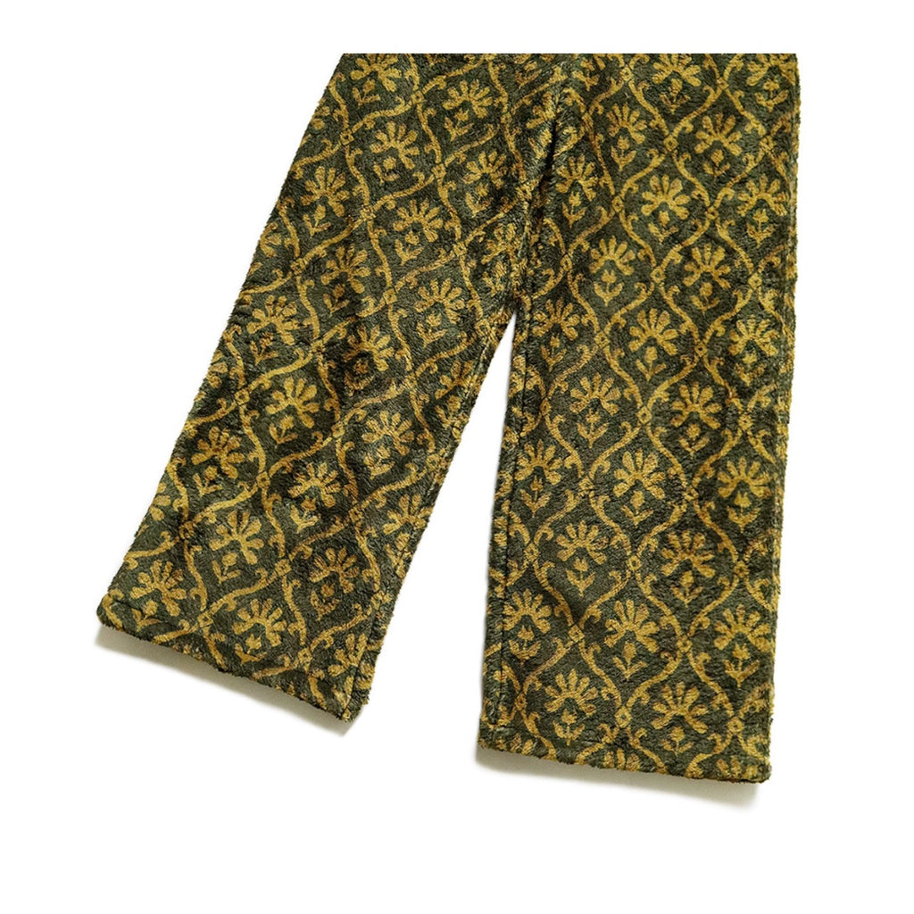 24AW Lambswool Print Floral Warm Loose Straight Trousers pants