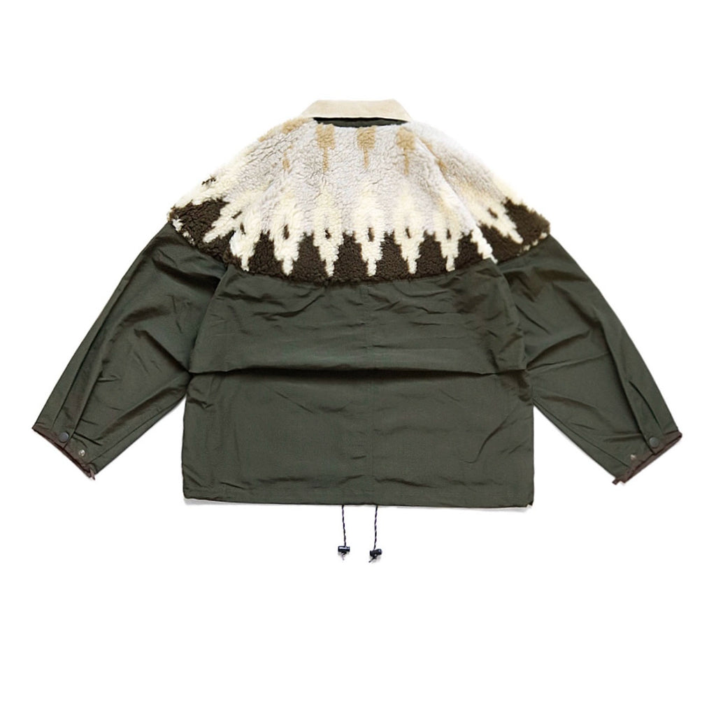 23AW Lambswool Printed Patchwork Half-Turtleneck Jacket