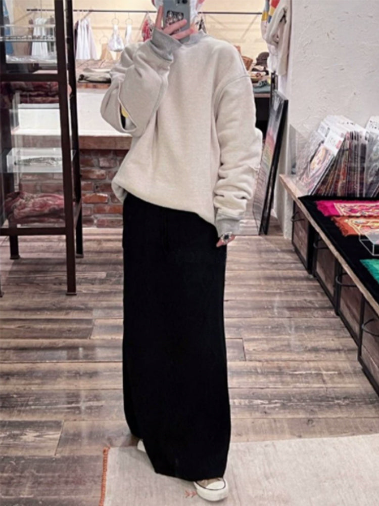 unisex loose casual reversible reversible ripped bunny smiley face print sweatshirt