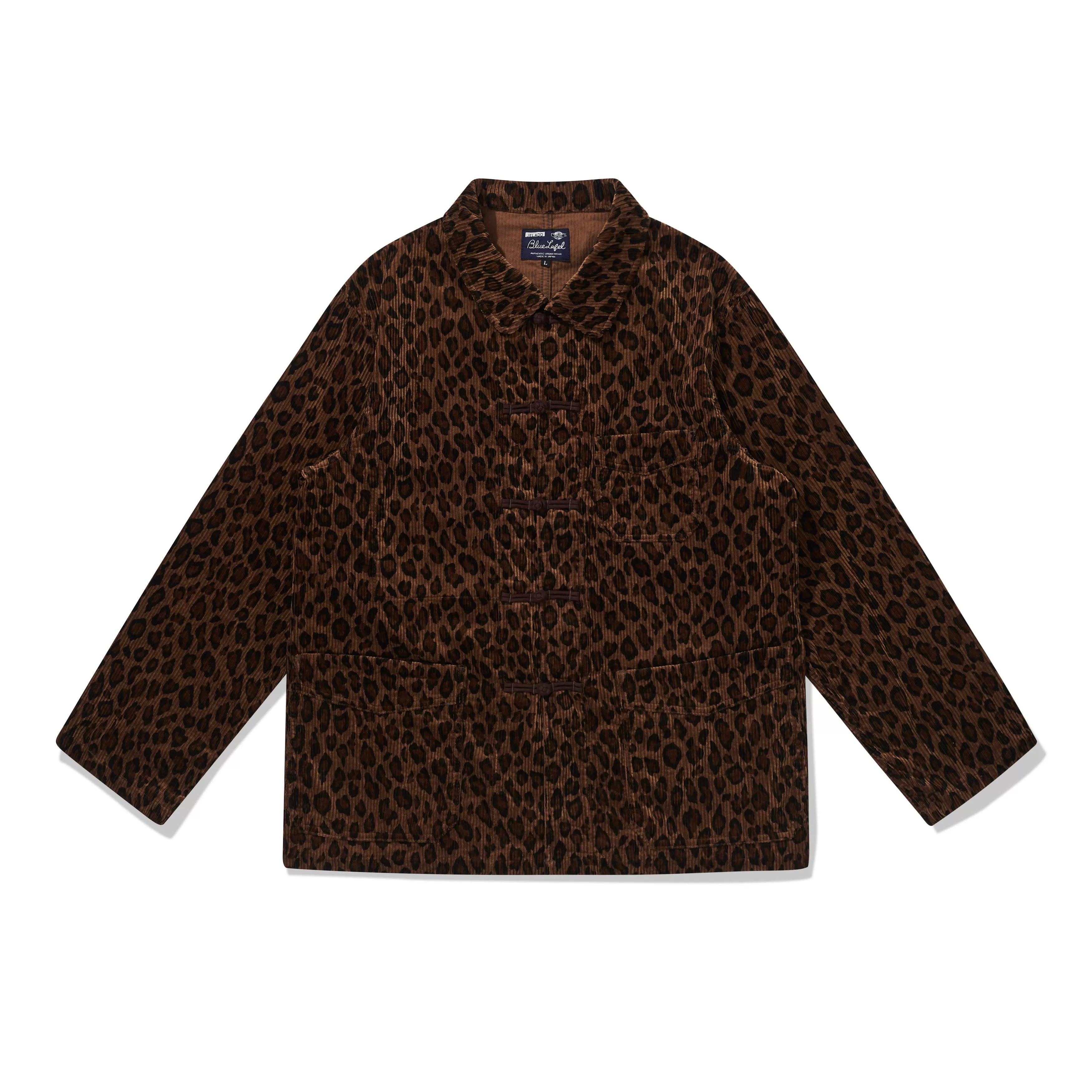 24AW JELADO Japanese vintage corduroy leopard print cotton men's and women's loose long-sleeved jackets