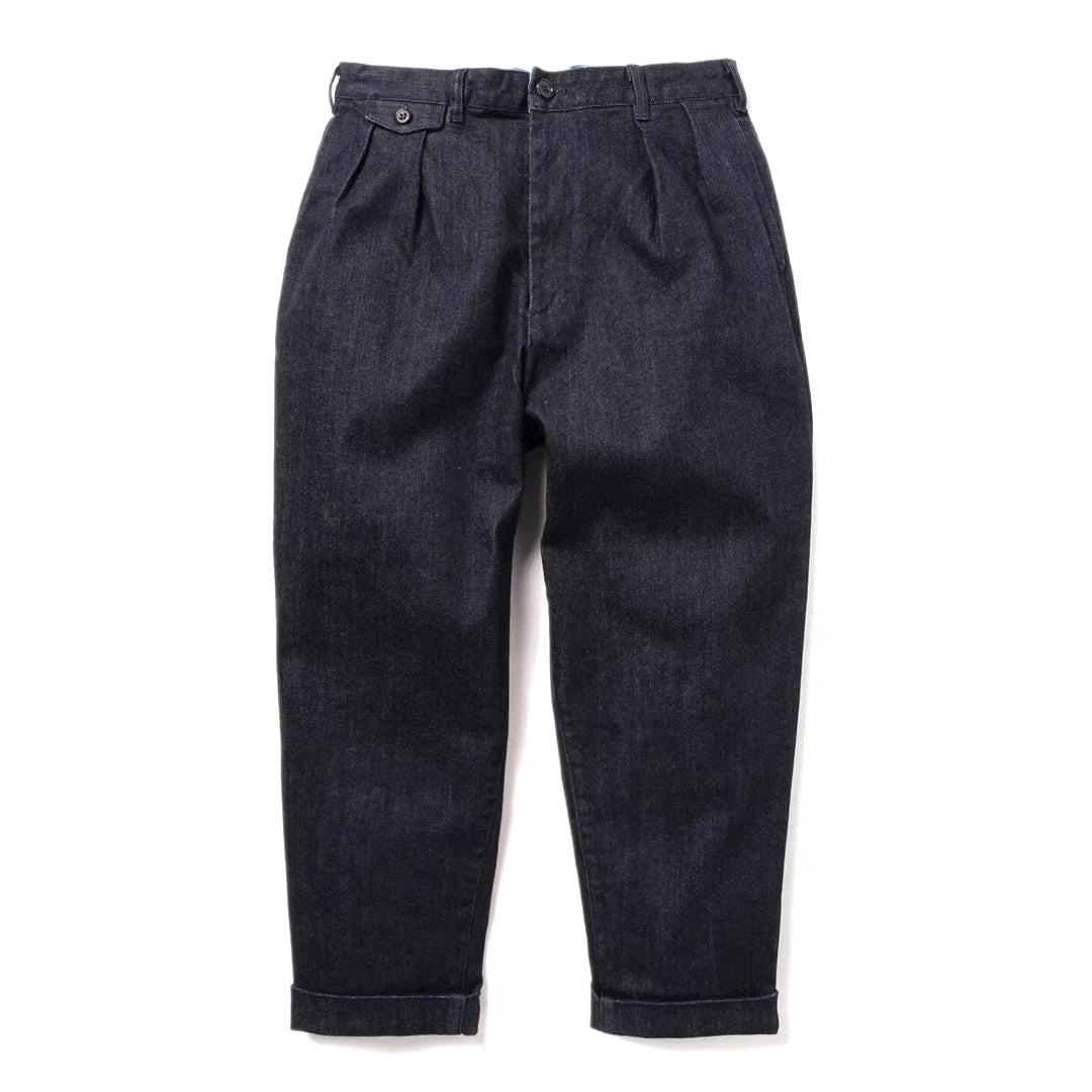 25SS Japanese retro denim primary color nine-point jeans for men loose casual tapered pants
