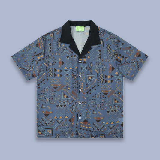 WOODOO niche design sense American retro creative full print graffiti casual and versatile men's and women's short-sleeved shirts