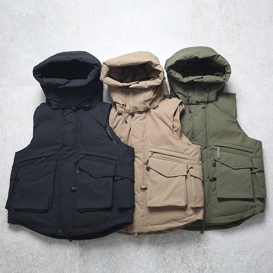 Japanese baby pie39TECH PADDING FISHING VEST hooded waterproof cotton vest