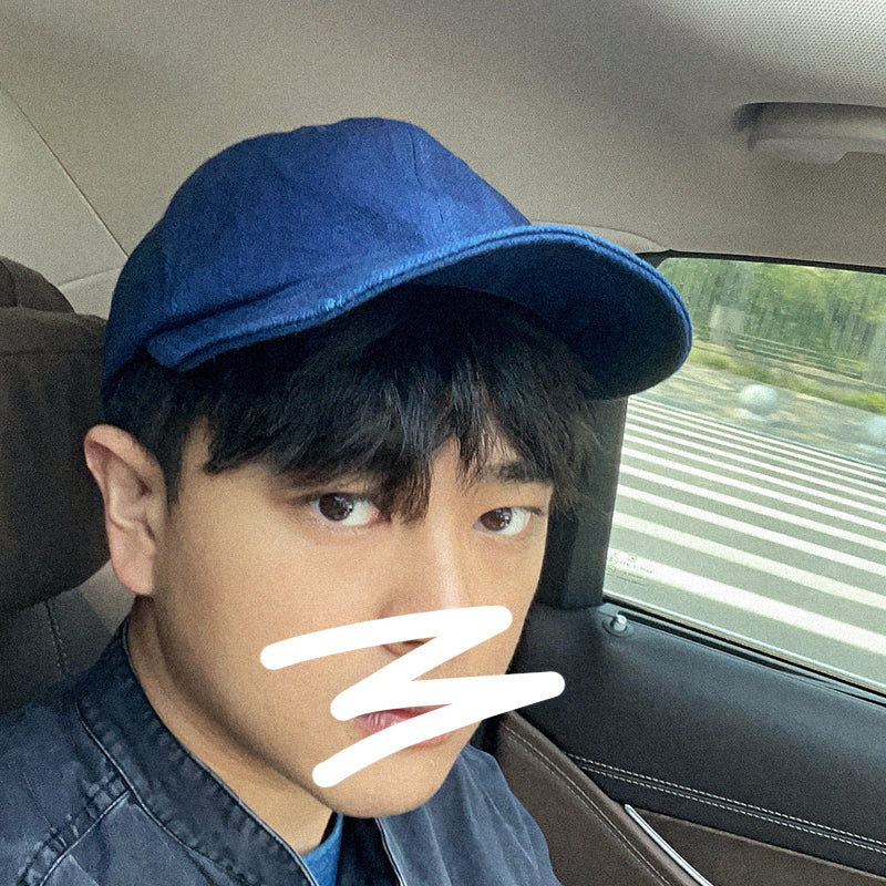 Japanese blue indigo baseball cap adjustable short brim cap