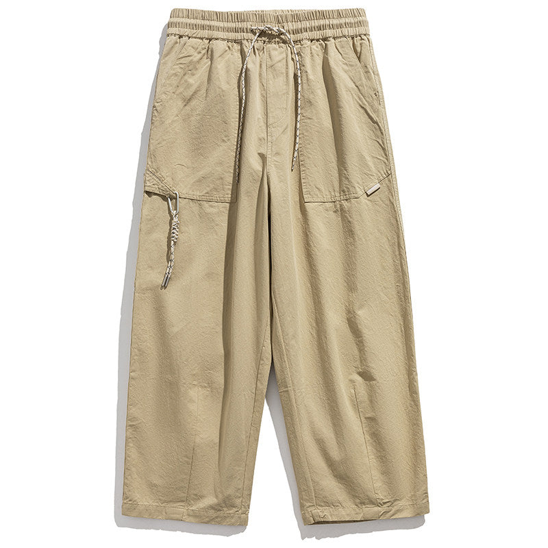 Urban Vintage Paratrooper Cargo Pants – Loose Straight Drawstring Workwear Trousers for Men | Japanese vintage | yamalin clothes | Yamalinclothes