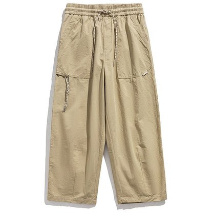 Urban Vintage Paratrooper Cargo Pants – Loose Straight Drawstring Workwear Trousers for Men | Japanese vintage | yamalin clothes | Yamalinclothes