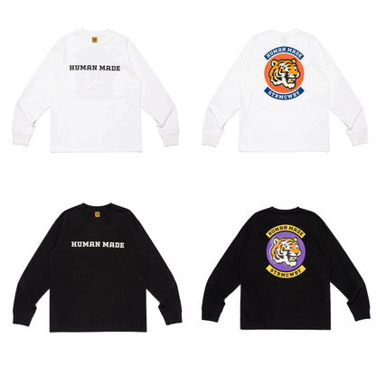 Heavy cotton long sleeve T-shirt loose casual cartoon print retro base shirt
