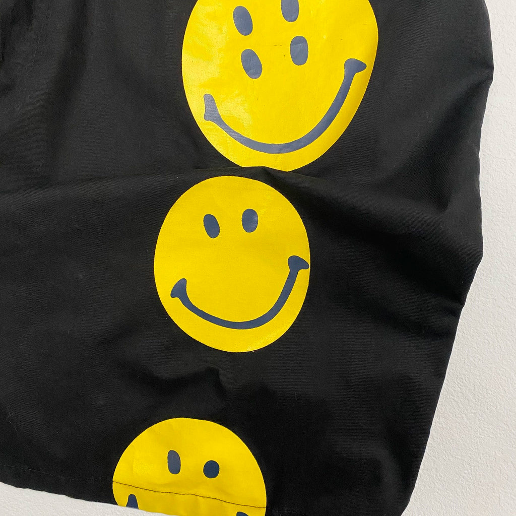 smiling face print Japanese retro trendy loose men's and women's casual shorts