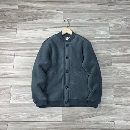 Fleece Lambswool Baseball Collar Jacket – Windproof Loose Unisex – Coats Jackets | japanese streetwear | vintage workwear | unisex | Yamalinclothes