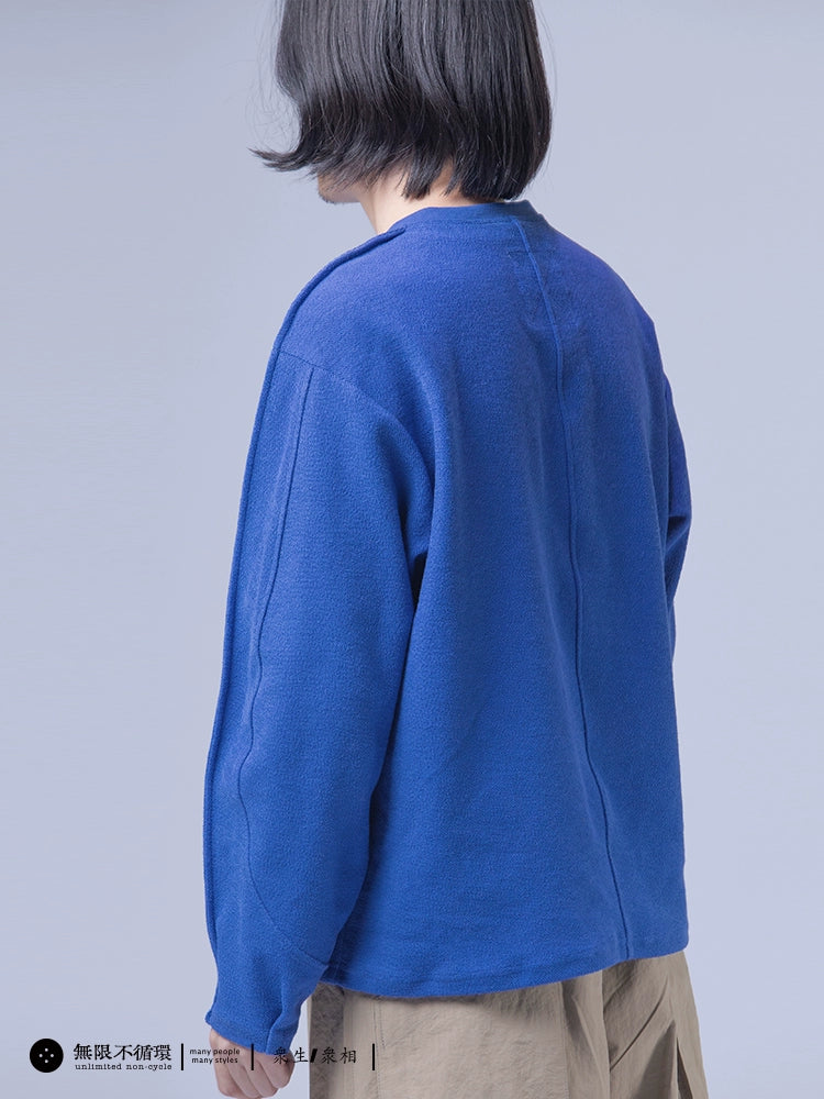 Original design men's pure cotton terry texture casual loose sweatshirt N