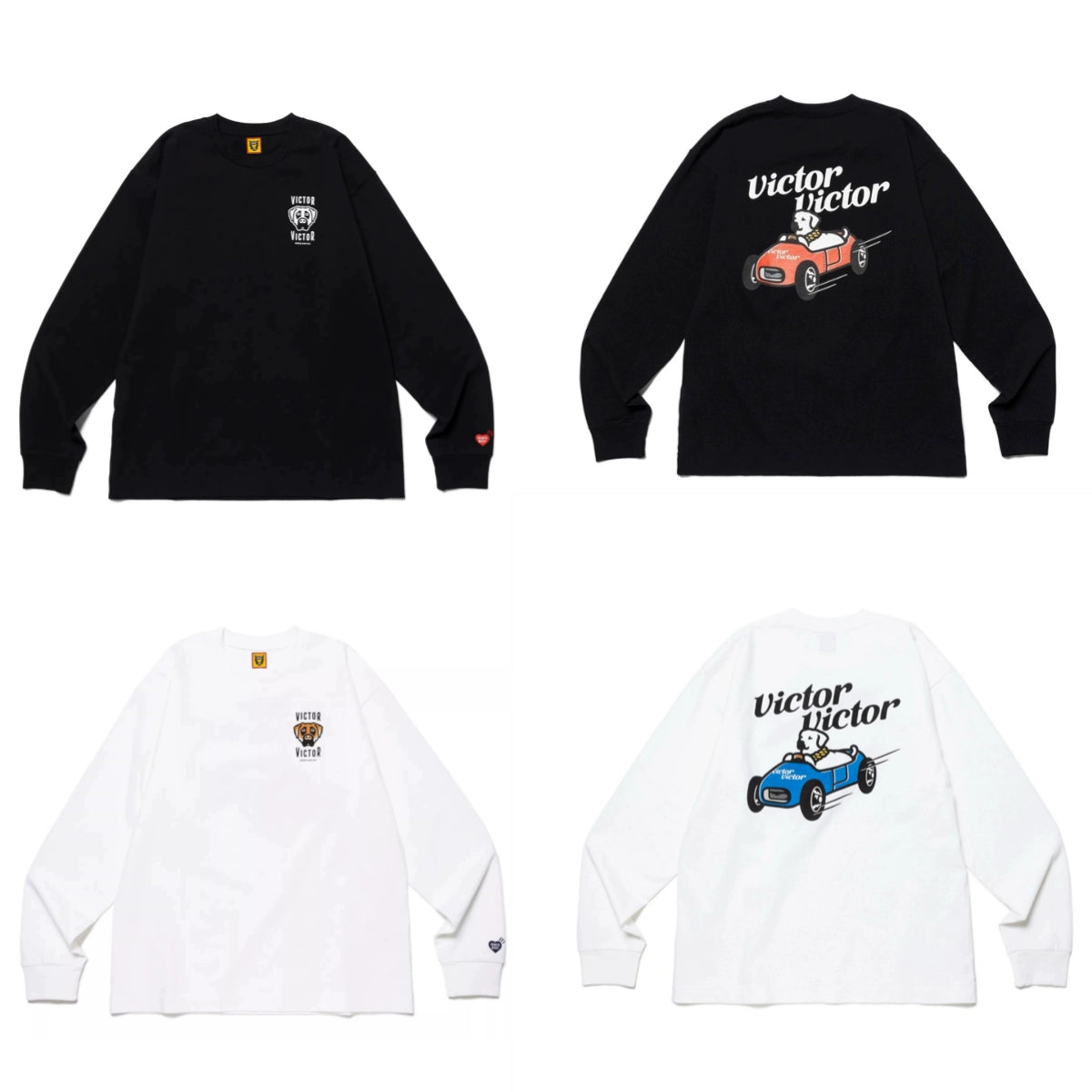 Japanese cartoon animal print heavy print long sleeve T-shirt bottom shirt T-shirt