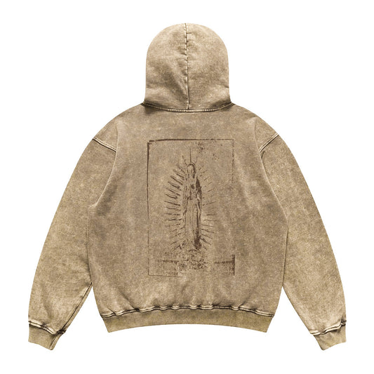 Washed Graphic Hoodie – Faded Back Print | Yamalin clothes | Men's Vintage Workwear