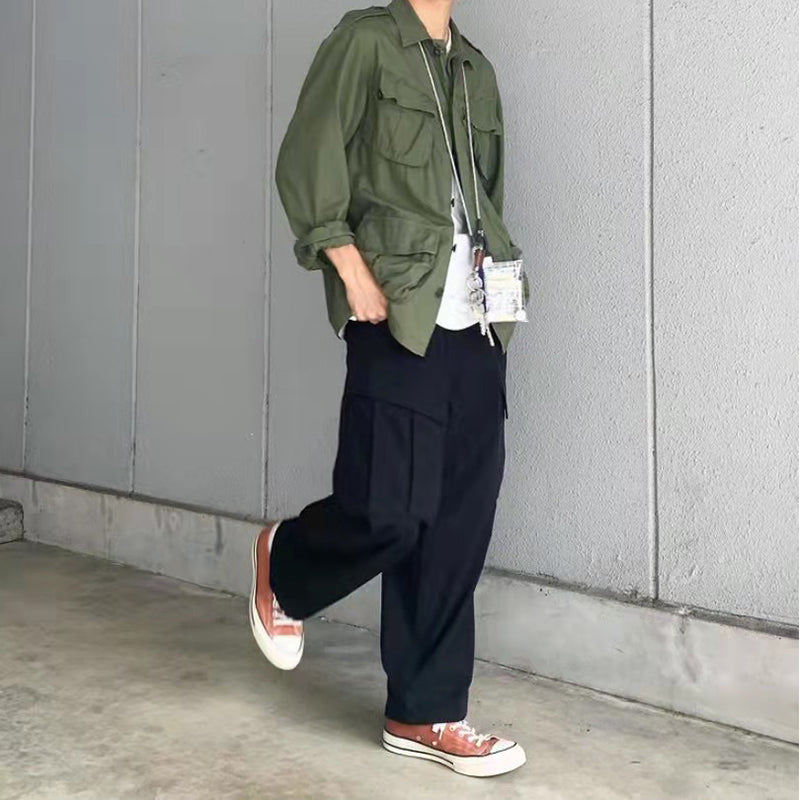 Japanese loose multi-pocket military-inspired jacket CityBoy men's and women's shirt