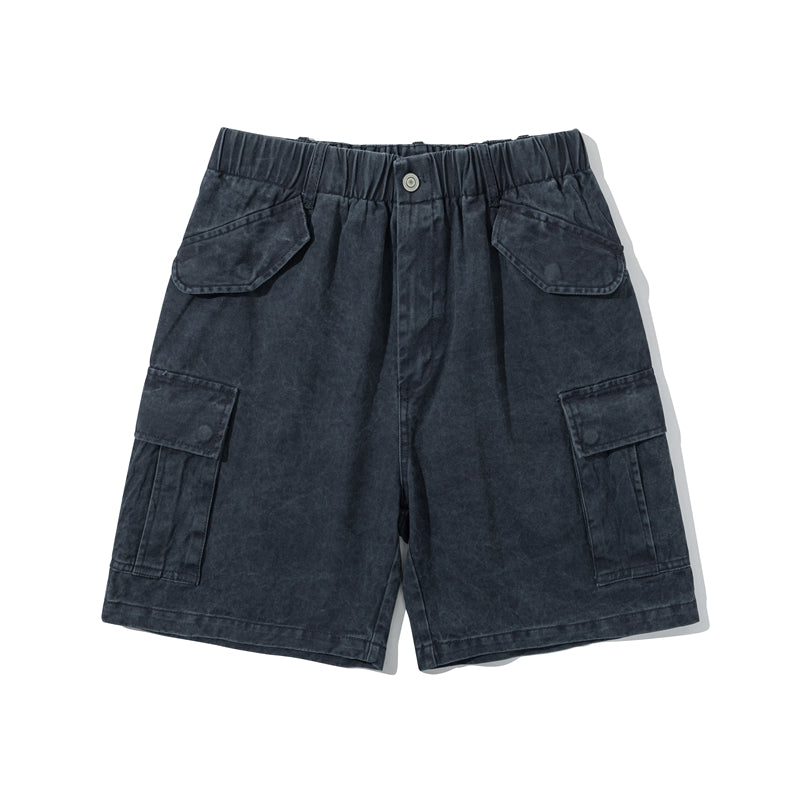 Men's and women's loose casual fried snowflakes multi-pocket woven texture deck pants shorts Ami click