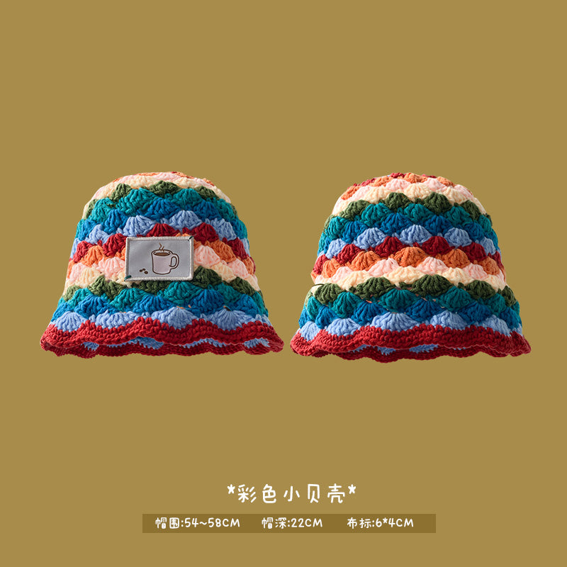 Japanese designer joint retro knitted wool hat warm plush fisherman hat