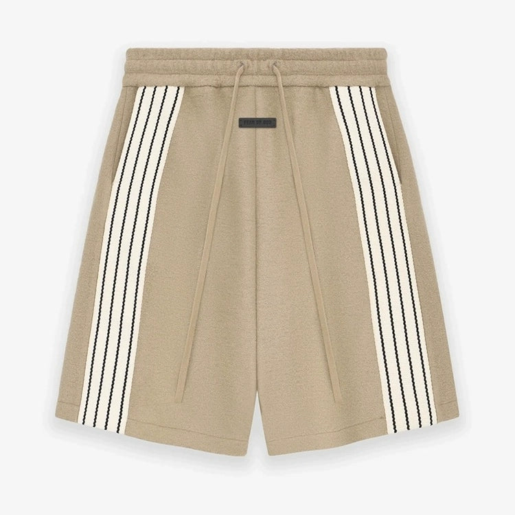 trendy brand ESSENTIALS American casual sports tweed drawstring loose striped shorts five-point pants men