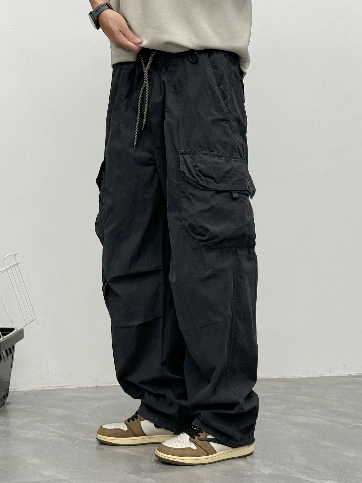 Japanese Multi-Pocket Cargo Work Pants – Men's Loose Straight-Leg Jogger