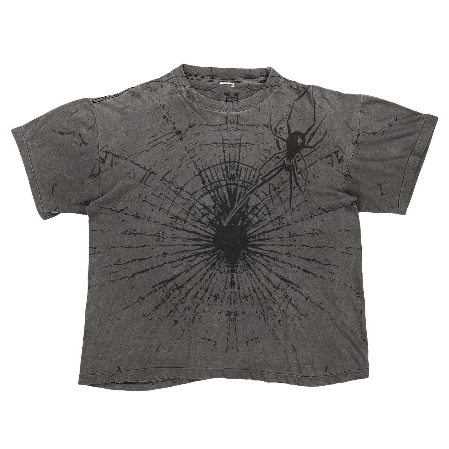 MELANIN Tattoo Heavyweight washed distressed vintage subculture graffiti ripped short sleeve T-shirt