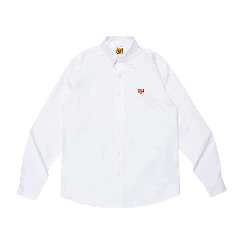 Japanese retro striped long sleeve shirt retro lovers cotton shirt