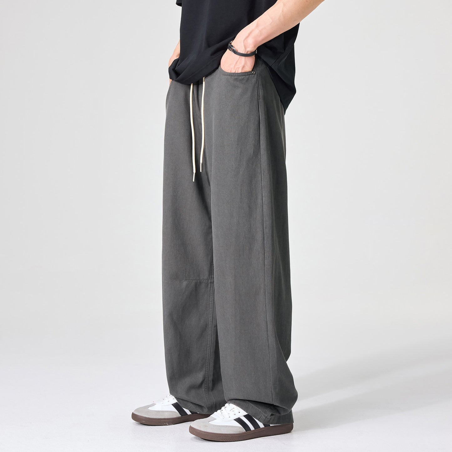 {{ Japanese Tencel Lyocell Loose Straight Cargo Pants – Cool Summer Slacks for Men – Japanese vintage | yamalin clothes | Yamalinclothes }}