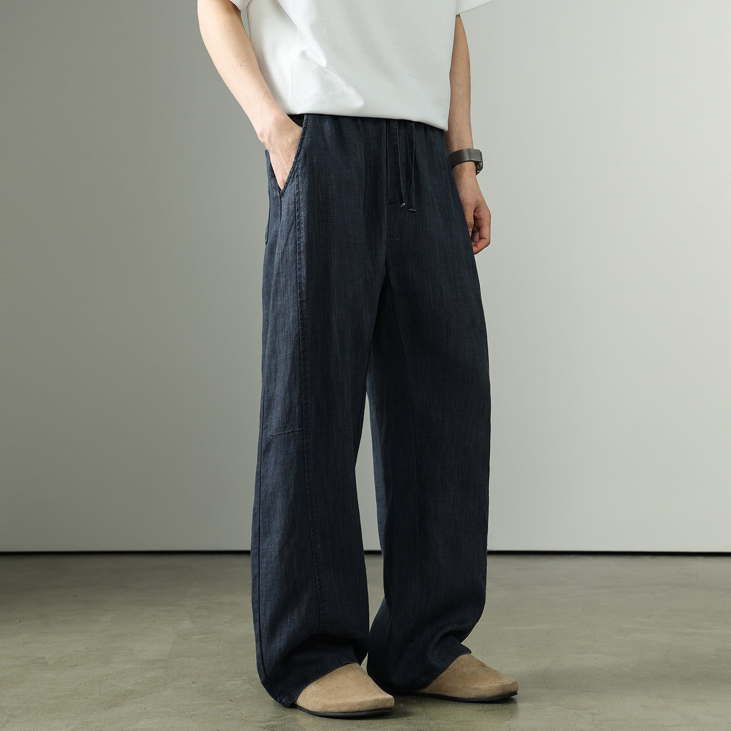 Premium Tencel Linen Wide Leg Pants – Loose Straight Lyocell Breathable Summer Slacks for Men | Japanese vintage | yamalin clothes | Yamalinclothes