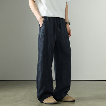 Premium Tencel Linen Wide Leg Pants – Loose Straight Lyocell Breathable Summer Slacks for Men | Japanese vintage | yamalin clothes | Yamalinclothes