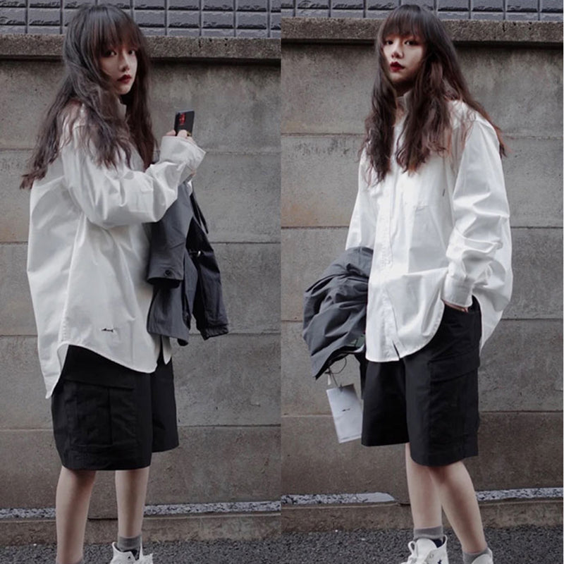 Japanese men's functional wind waterproof multi-pocket tooling shorts couple trend casual pants