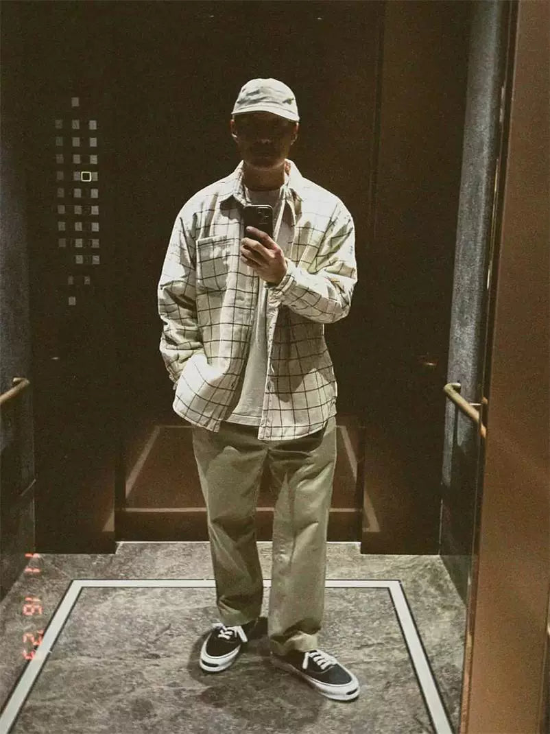 Plaid long-sleeved shirt jacket cotton padded autumn and winter shirt