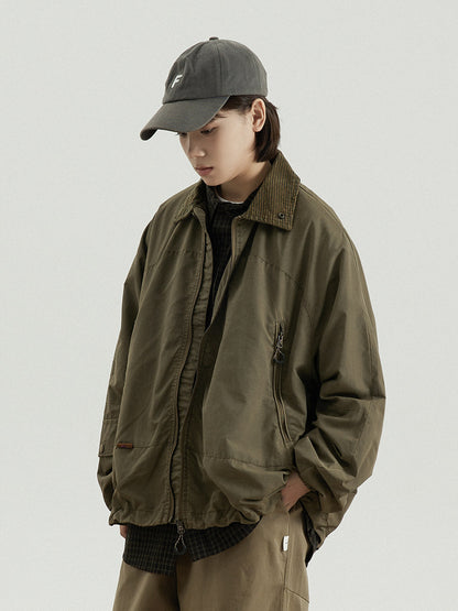 Japanese Vintage Workwear Lapel Jacket – Relaxed Unisex Chore Coat