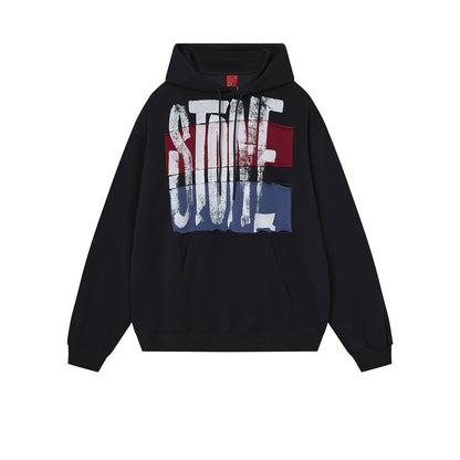 Hand-Painted Appliqué Letter Hoodie – American Vintage Oversized Unisex – Hoodies | japanese streetwear | vintage workwear | unisex | Yamalinclothes