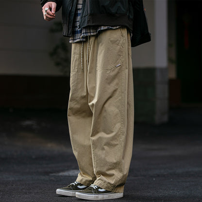 Urban Vintage Paratrooper Cargo Pants – Loose Straight Drawstring Workwear Trousers for Men | Japanese vintage | yamalin clothes | Yamalinclothes