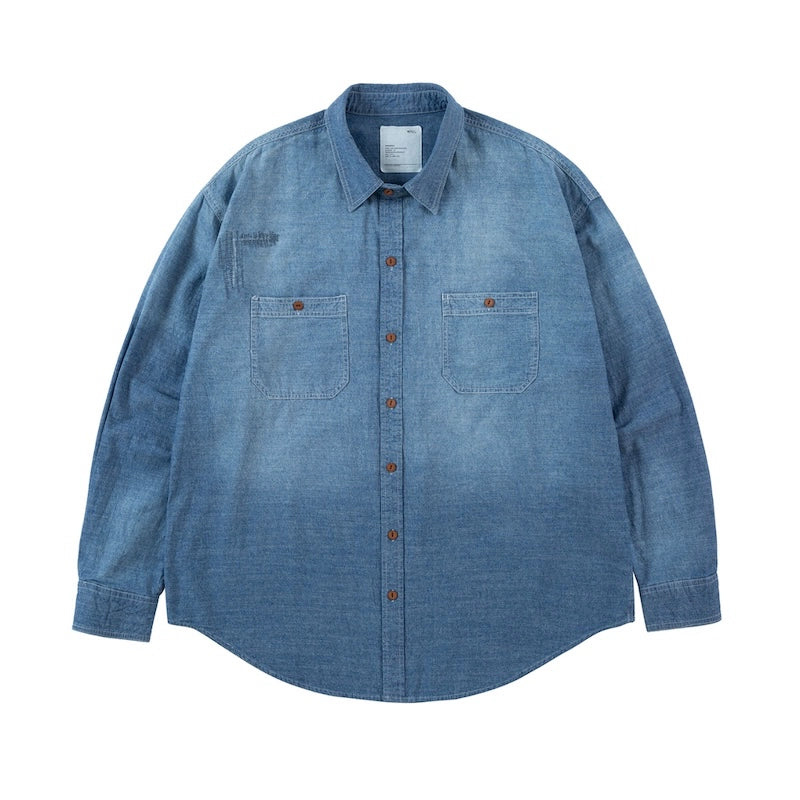 Long sleeve denim shirt jacket