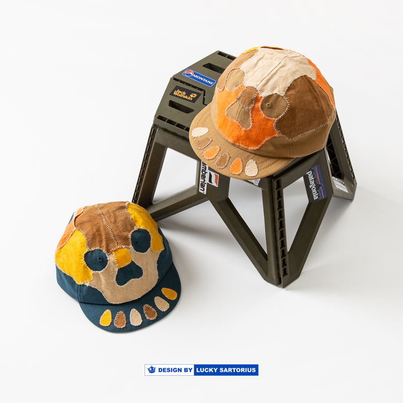 Handmade stickers embroidered short brim cap cartoon skull hat men and women