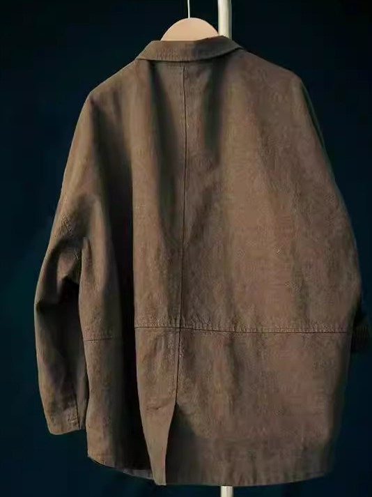 Vintage loom fabric three-dimensional cutting suit women's coat blouse spring and autumn