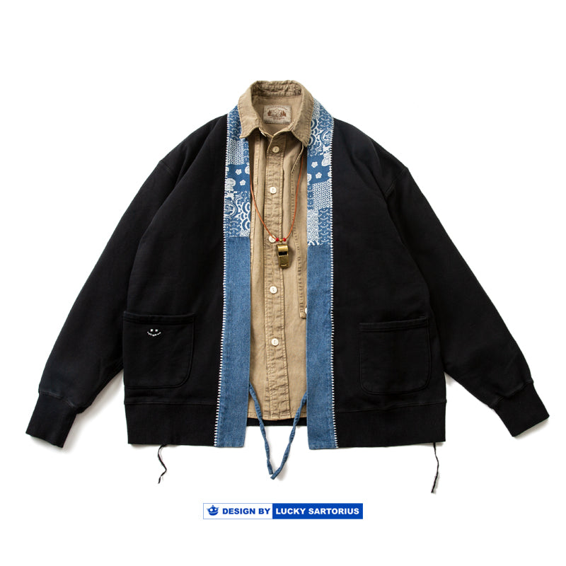 Splicing jeans national style pattern thorn embroidered robe jacket outer