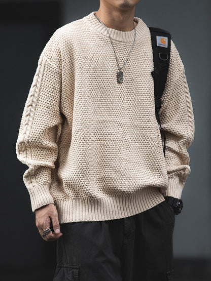 American Vintage Heavyweight Chunky Knit Pullover Sweater – Loose Unisex Autumn Winter – Japanese vintage | yamalin clothes | Yamalinclothes