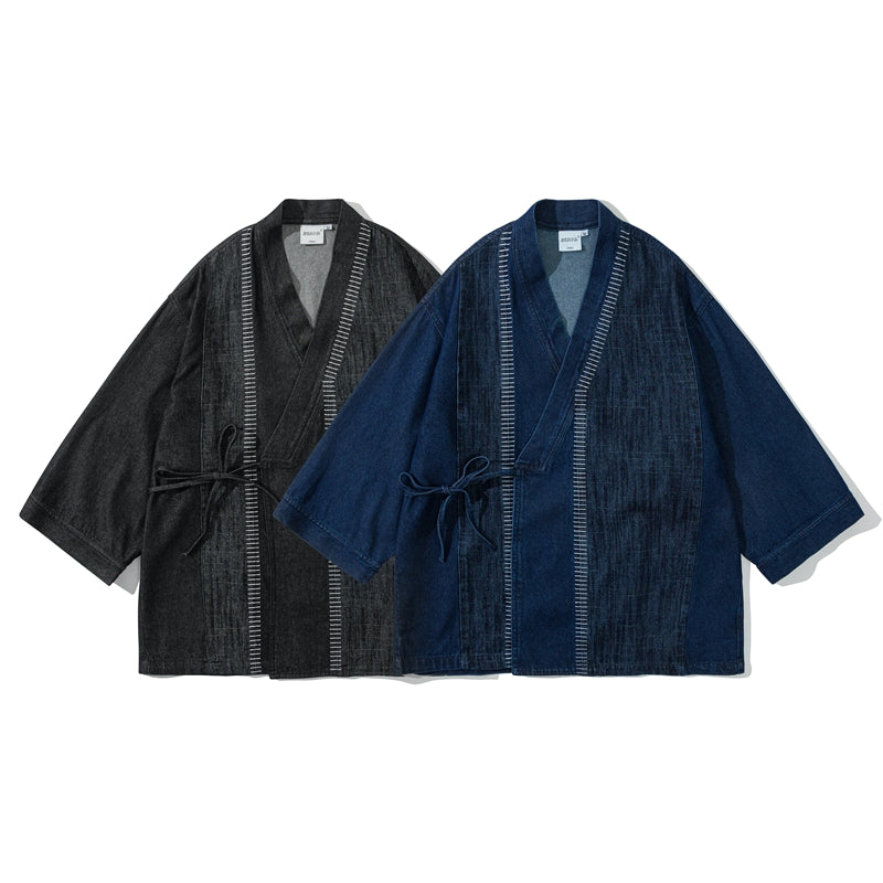 Japanese retro robe new summer loose short-sleeved shirt men