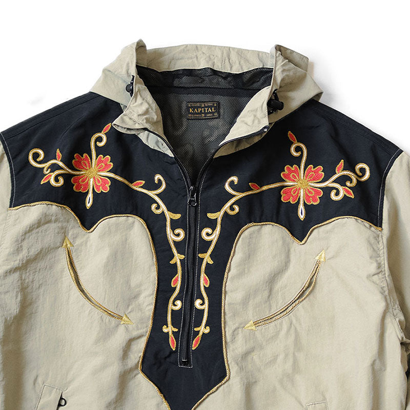 Floral embroidery ethnic wind stormcoat jacket