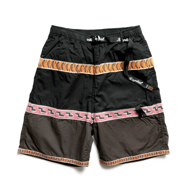 tiger pattern color matching pure cotton breathable loose men's and women's casual shorts
