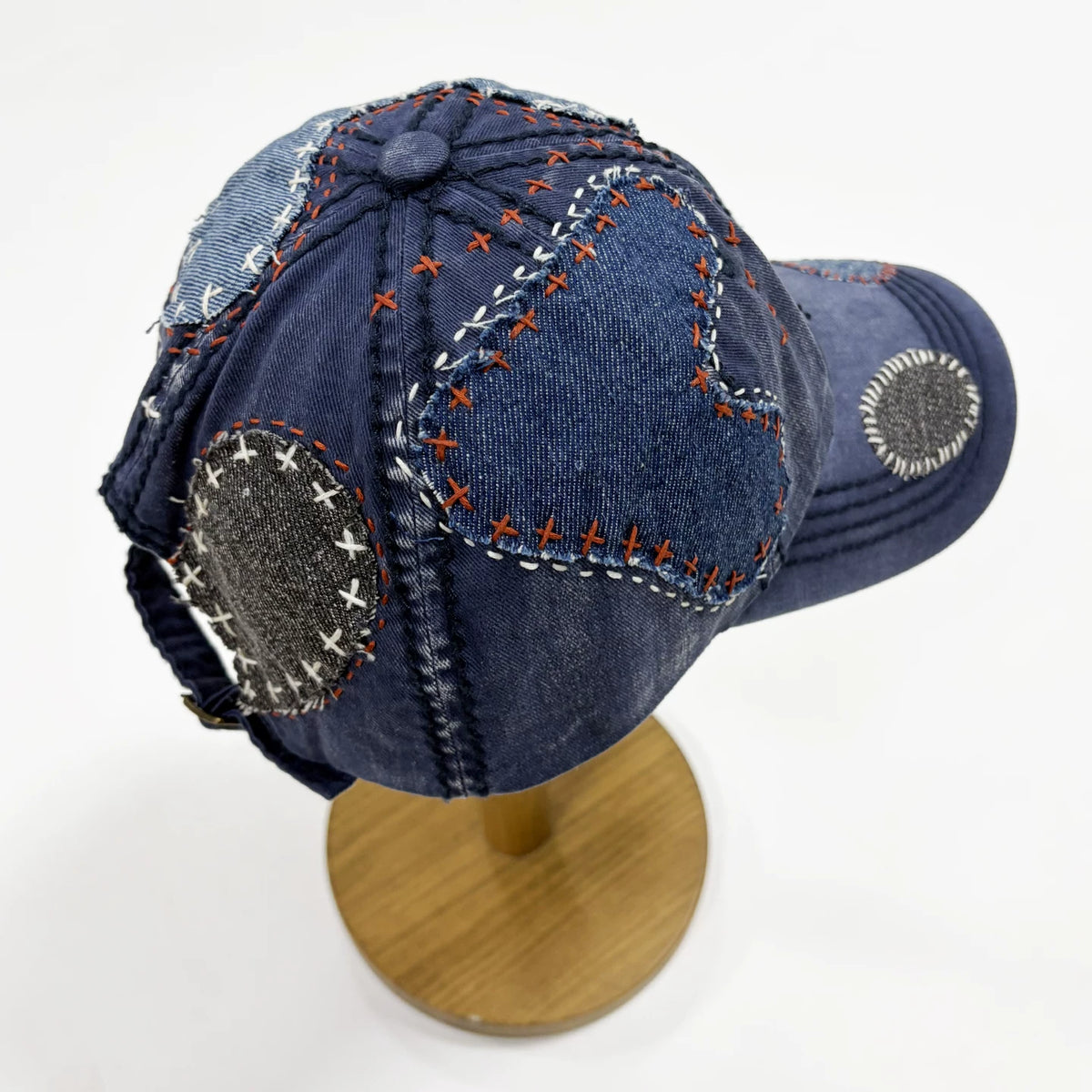 Handmade thorn patch boro distressed hat, Japanese retro baseball cap, trendy hats for men and women