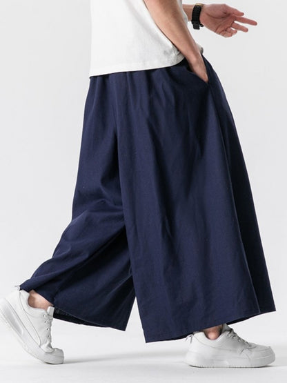 Cotton Linen Wide-Leg Pants – Japanese Bell Bottom Loose Unisex – Japanese vintage | fall outfits 2026 | fall winter outfits | classy winter outfits | lazy comfy outfits | japanese streetwear | vintage workwear | yamalin clothes | Yamalinclothes
