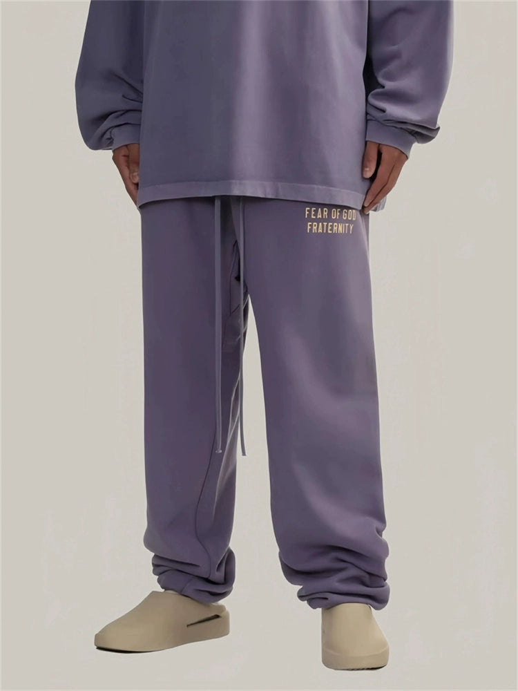 trendy brand American high street loose legging fleece casual sweatpants men's and women's long pants autumn and winter