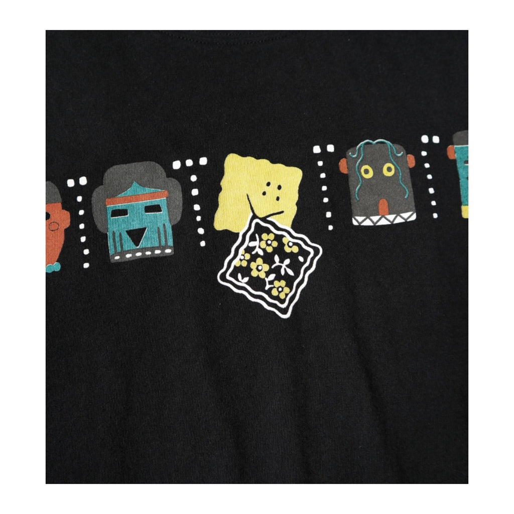 25SS Japanese casual fun smiley face print cotton loose crew neck short sleeve T-shirt