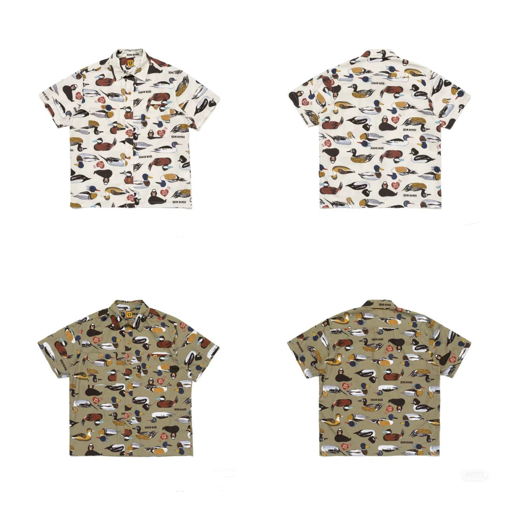 Japanese summer full print short sleeve shirt thin loose casual Hawaiian style