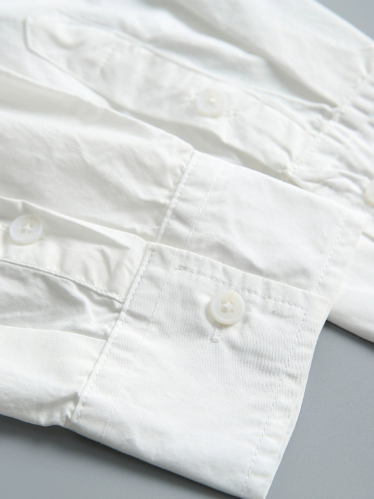 Niche design autumn style fun patchwork print pure cotton men's long-sleeved shirt