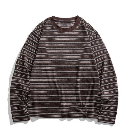 Japanese Vintage Stripe Long-Sleeve T-Shirt – Relaxed Unisex Base Layer Top